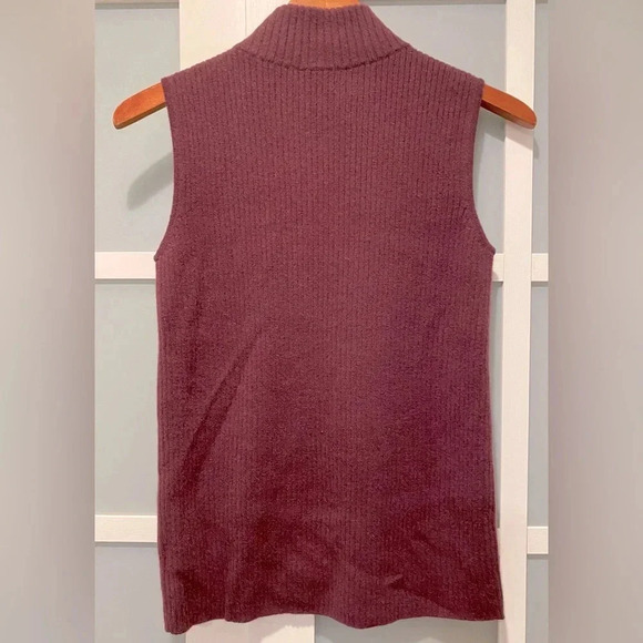 Talbots 100% Cashmere Ribbed Turtleneck Shell Sweater Burgundy Women’s Small NWT - Picture 11 of 15
